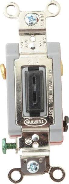 Hubbell Wiring Device-Kellems - 3 Pole, 120 to 277 VAC, 20 Amp, Industrial Grade, Key Lock, Wall and Dimmer Light Switch - 1-5/16 Inch Wide x 4-1/16 Inch High - Caliber Tooling