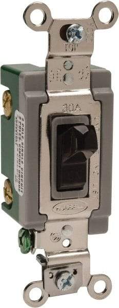 Hubbell Wiring Device-Kellems - 2 Pole, 120 to 277 VAC, 30 Amp, Industrial Grade, Toggle, Wall and Dimmer Light Switch - 1-5/16 Inch Wide x 4-1/16 Inch High - Caliber Tooling