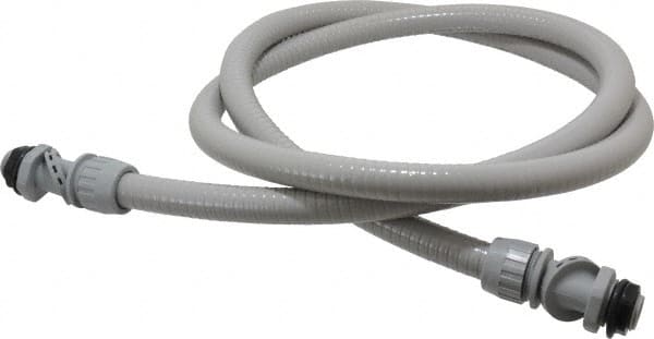 Hubbell Wiring Device-Kellems - 1/2" Trade Size, 6' Long, Flexible Liquidtight Conduit - PVC, 21.8mm ID, Gray - Caliber Tooling