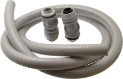 Hubbell Wiring Device-Kellems - 3/4" Trade Size, 6' Long, Flexible Liquidtight Conduit - PVC, 27.8mm ID, Gray - Caliber Tooling