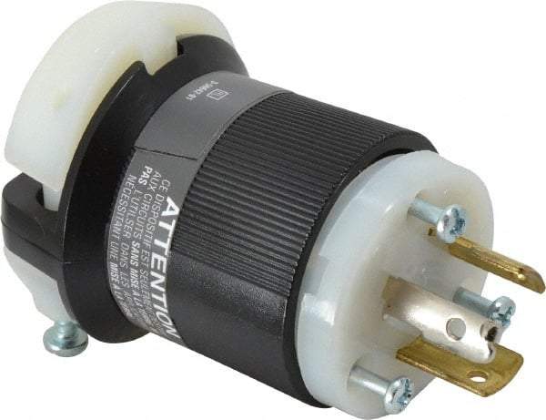 Hubbell Wiring Device-Kellems - 125/250 VAC, 20 Amp, NonNEMA Configuration, Industrial Grade, Ungrounded Plug - 1 Phase, 3 Poles, IP20, 0.36 to 0.93 Inch Cord Diameter - Caliber Tooling