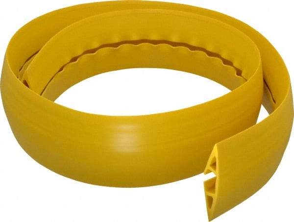 Hubbell Wiring Device-Kellems - 1 Channel, 5 Ft Long, 1/2" Max Compatible Cable Diam, Yellow PVC On Floor Cable Cover - 3" Overall Width x 3/4" Overall Height, 3/4" Channel Width x 1/2" Channel Height - Caliber Tooling