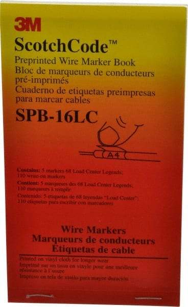 3M - 450 Label, 1.37 Inch Long x 0.22 Inch Wide x 1/4mm Thick, Alphanumeric, Electrical Vinyl Film Book - Black Legend, White Background, 39.2 to 100.4°F, Self Adhesive - Caliber Tooling