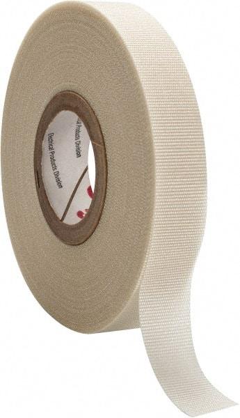 3M - 1/2" x 66', White Glass Cloth Electrical Tape - Series 69, 7 mil Thick, 180 Lb./Inch Tensile Strength - Caliber Tooling