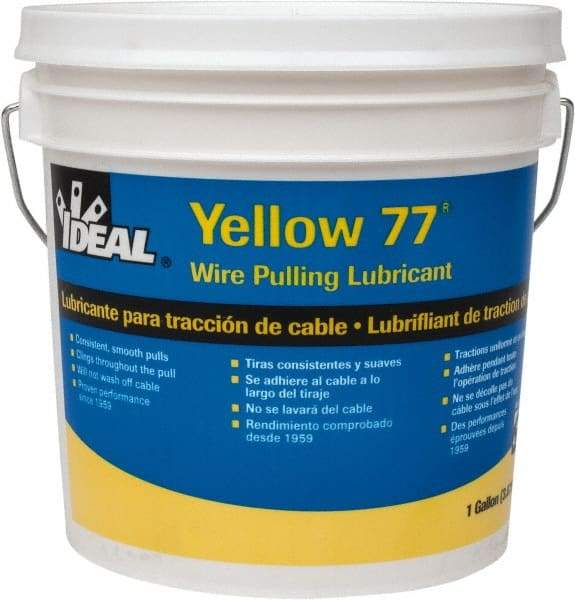 Ideal - 1 Gallon Pail, Yellow Wire Pulling Lubricant Wax - 40 to 120°F, RoHS Compliant, UL Listed - Caliber Tooling