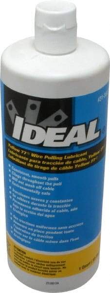 Ideal - 1 Quart Squeeze Bottle, Yellow Wire Pulling Lubricant Gel - 40 to 120°F, RoHS Compliant, UL Listed - Caliber Tooling