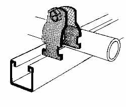 Thomas & Betts - 1-7/8" Pipe, 12 Gauge" Pipe or Tube Clamp - Gold Galvanized, 1,000 Lb Capacity - Caliber Tooling