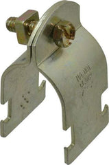 Thomas & Betts - 1-1/4" Pipe, 14 Gauge" Pipe or Tube Clamp - Gold Galvanized, 1,000 Lb Capacity - Caliber Tooling