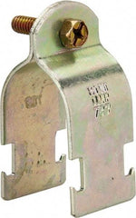 Thomas & Betts - 1-3/8" Pipe, 14 Gauge" Pipe or Tube Clamp - Gold Galvanized, 1,000 Lb Capacity - Caliber Tooling