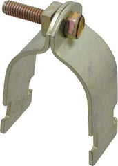 Thomas & Betts - 1-1/2" Pipe, 12 Gauge" Pipe or Conduit Clamp - Gold Galvanized, Rigid & IMC Conduit - Caliber Tooling