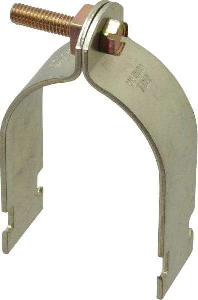 Thomas & Betts - 2-1/2" Pipe, 12 Gauge" Pipe or Conduit Clamp - Gold Galvanized, Rigid & IMC Conduit - Caliber Tooling