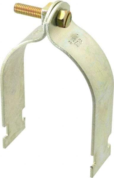 Thomas & Betts - 3" Pipe, 1/8 Gauge" Pipe or Conduit Clamp - Gold Galvanized, Rigid & IMC Conduit - Caliber Tooling