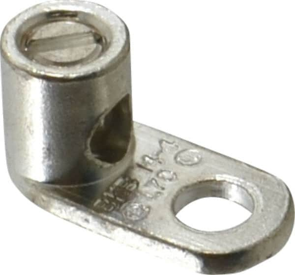 Thomas & Betts - 14-4 AWG Noninsulated Lug Connection D Shaped Ring Terminal - 3/8" Stud, 1-1/8" OAL x 17/32" Wide, Tin Plated Copper Contact - Caliber Tooling