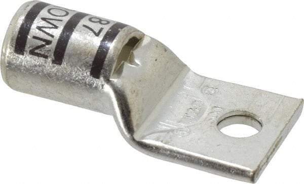 Thomas & Betts - 500 kcmil Wire Noninsulated Compression Connection Square Ring Terminal - 1/2" Stud, 3.3" OAL x 1.61" Wide, Tin Plated Copper Contact - Caliber Tooling