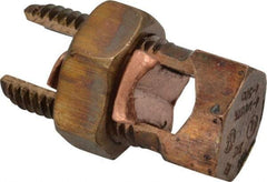 Thomas & Betts - 14 to 1/0 AWG, Copper Wire Compatible, Copper Alloy, Hex Split Bolt Connector - 1-19/32" OAL, 3/4" Head Width, 15/16" Base Width - Caliber Tooling