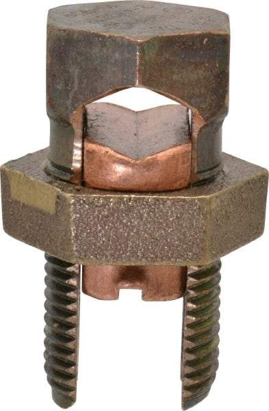 Thomas & Betts - 2 to 4/0 AWG, Copper Wire Compatible, Copper Alloy, Hex Split Bolt Connector - 2-5/32" OAL, 1" Head Width, 1-1/16" Base Width - Caliber Tooling