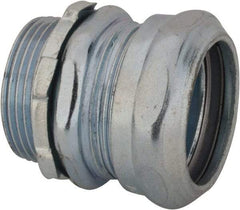 Thomas & Betts - 1-1/4" Trade, Steel Compression Straight EMT Conduit Connector - Noninsulated - Caliber Tooling