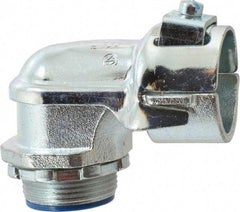 Thomas & Betts - 1-1/4" Trade, Malleable Iron Set Screw Angled FMC Conduit Connector - Insulated - Caliber Tooling