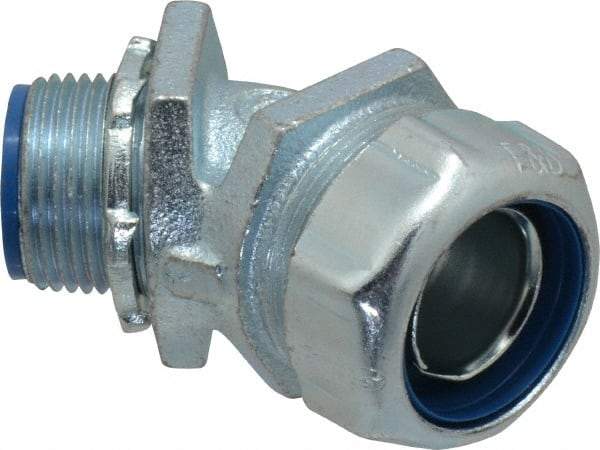 Thomas & Betts - 3/4" Trade, Malleable Iron Threaded Angled Liquidtight Conduit Connector - Insulated - Caliber Tooling