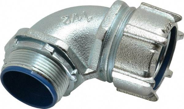 Thomas & Betts - 1-1/2" Trade, Malleable Iron Threaded Angled Liquidtight Conduit Connector - Insulated - Caliber Tooling