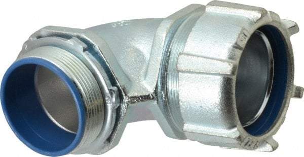 Thomas & Betts - 2" Trade, Malleable Iron Threaded Angled Liquidtight Conduit Connector - Insulated - Caliber Tooling