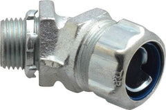 Thomas & Betts - 1/2" Trade, Malleable Iron Threaded Angled Liquidtight Conduit Connector - Noninsulated - Caliber Tooling