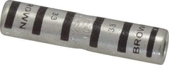 Thomas & Betts - 2 AWG Compatible, Noninsulated, Crimp-On Butt Splice Terminal - 2 Wire Entries, Copper Contacts, Tin Contact Plating, 1.88" OAL, Brown - Caliber Tooling