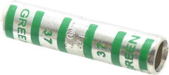 Thomas & Betts - 1 AWG Compatible, Noninsulated, Crimp-On Butt Splice Terminal - 2 Wire Entries, Copper Contacts, Tin Contact Plating, 2" OAL, Green - Caliber Tooling