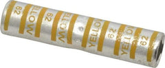 Thomas & Betts - 250mm Wire Size Compatible, Noninsulated, Crimp-On Butt Splice Terminal - 2 Wire Entries, Copper Contacts, Tin Contact Plating, 3.38" OAL, Yellow - Caliber Tooling