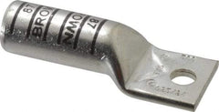 Thomas & Betts - 500 kcmil Wire Noninsulated Compression Connection Square Ring Terminal - 1/2" Stud, 4-1/4" OAL x 1.61" Wide, Tin Plated Copper Contact - Caliber Tooling