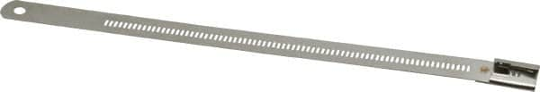 Thomas & Betts - 6" Long Black Stainless Steel Standard Cable Tie - 250 Lb Tensile Strength, 0.25mm Thick, 4" Max Bundle Diam - Caliber Tooling