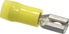 Thomas & Betts - 12 to 10 AWG, Nylon, Fully Insulated, Female Wire Disconnect - 1/4 Inch Wide Tab, Yellow, CSA Certified, RoHS Compliant, UL 94 V-2, UL File E66716, UL Listed - Caliber Tooling