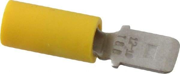 Thomas & Betts - 12 to 10 AWG, Vinyl, Fully Insulated, Male Wire Disconnect - 1/4 Inch Wide Tab, Yellow, CSA Certified, RoHS Compliant, UL 94 V-0, UL File E66716, UL Listed - Caliber Tooling