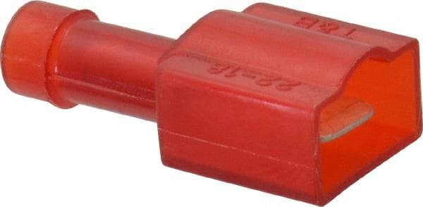 Thomas & Betts - 22 to 18 AWG, Nylon, Fully Insulated, Male Wire Disconnect - 1/4 Inch Wide Tab, Red, CSA Certified, RoHS Compliant, UL 94 V-0, UL File E66716, UL Listed - Caliber Tooling