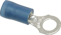 Thomas & Betts - 18-14 AWG Partially Insulated Crimp Connection D Shaped Ring Terminal - #10 Stud, 0.89" OAL x 0.31" Wide, Tin Plated Copper Contact - Caliber Tooling