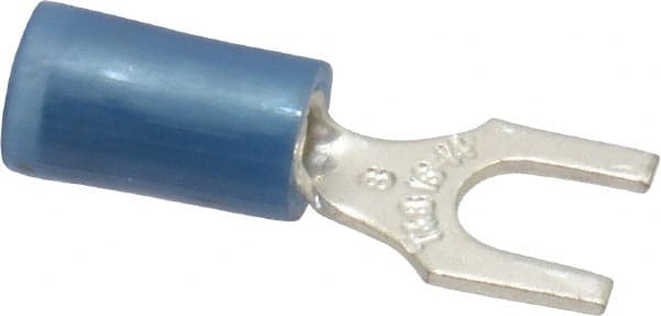 Thomas & Betts - #8 Stud, 18 to 14 AWG Compatible, Partially Insulated, Crimp Connection, Standard Fork Terminal - Caliber Tooling