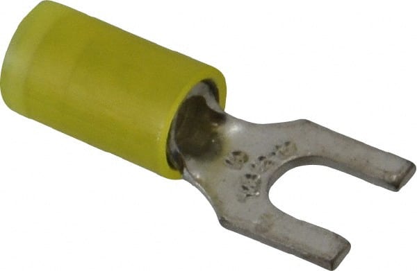 Thomas & Betts - #10 Stud, 12 to 10 AWG Compatible, Partially Insulated, Crimp Connection, Standard Fork Terminal - Caliber Tooling