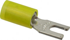 Thomas & Betts - #6 Stud, 12 to 10 AWG Compatible, Partially Insulated, Crimp Connection, Locking Fork Terminal - Caliber Tooling