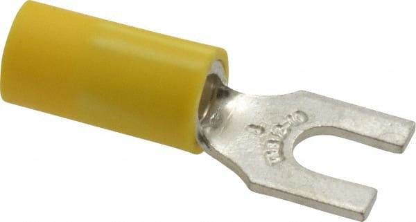 Thomas & Betts - #8 Stud, 12 to 10 AWG Compatible, Partially Insulated, Crimp Connection, Standard Fork Terminal - Caliber Tooling