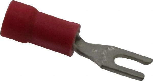 Thomas & Betts - #6 Stud, 22 to 16 AWG Compatible, Partially Insulated, Crimp Connection, Locking Fork Terminal - Caliber Tooling