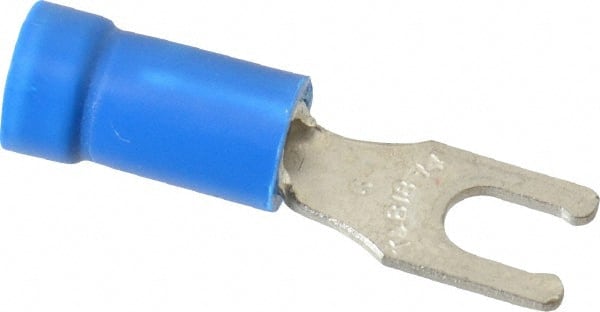 Thomas & Betts - #6 Stud, 18 to 14 AWG Compatible, Partially Insulated, Crimp Connection, Locking Fork Terminal - Caliber Tooling