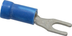 Thomas & Betts - #8 Stud, 18 to 14 AWG Compatible, Partially Insulated, Crimp Connection, Locking Fork Terminal - Caliber Tooling