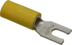 Thomas & Betts - #6 Stud, 12 to 10 AWG Compatible, Partially Insulated, Crimp Connection, Locking Fork Terminal - Caliber Tooling