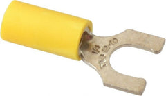 Thomas & Betts - 1/4" Stud, 12 to 10 AWG Compatible, Partially Insulated, Crimp Connection, Locking Fork Terminal - Caliber Tooling