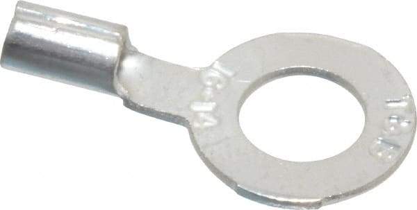 Thomas & Betts - 18-14 AWG Noninsulated Crimp Connection D Shaped Ring Terminal - 1/4" Stud, 0.93" OAL x 1/2" Wide, Tin Plated Copper Contact - Caliber Tooling