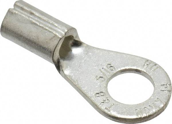 Thomas & Betts - 8 AWG Noninsulated Crimp Connection Circular Ring Terminal - 5/16" Stud, 1.32" OAL x 0.59" Wide, Tin Plated Copper Contact - Caliber Tooling