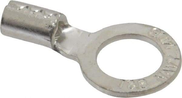 Thomas & Betts - 8 AWG Noninsulated Crimp Connection Circular Ring Terminal - 1/2" Stud, 1.49" OAL x 0.82" Wide, Tin Plated Copper Contact - Caliber Tooling