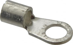 Thomas & Betts - 4 AWG Noninsulated Crimp Connection Circular Ring Terminal - 3/8" Stud, 1.35" OAL x 0.6" Wide, Tin Plated Copper Contact - Caliber Tooling