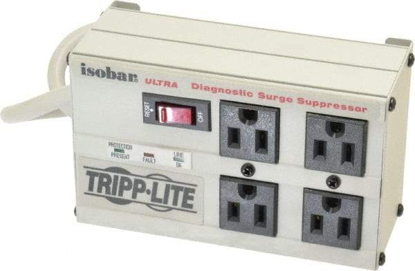 Tripp-Lite - 4 Outlets, 120 Volts, 15 Amps, 6' Cord, Power Outlet Strip - Free Hanging, Keyhole Mount, 1-15P NEMA Configuration, 7" Strip - Caliber Tooling