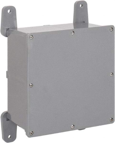 Thomas & Betts - PVC Junction Box Enclosure Screw Flat Cover - NEMA 4, 4X, 8" Wide x 8" High x 4" Deep, Corrosion Resistant - Caliber Tooling